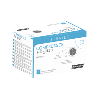 Compresse de gaze stérile - 17 fils
